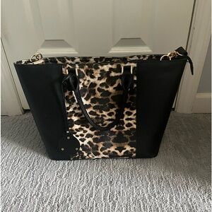 Dasein, black and animal print bag